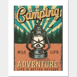 Summer Camping Time - Adventure Poster Posters and Art